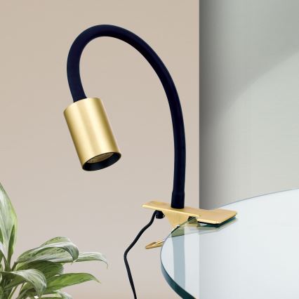 LED Elastyczna Lampa stołowa z klipsem KURT LED/5W/230V złoty
