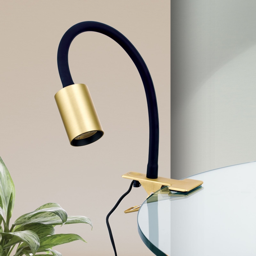 LED Elastyczna Lampa stołowa z klipsem KURT LED/5W/230V złoty