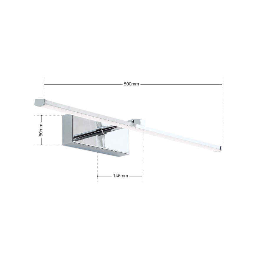 LED Kinkiet galeryjka PUBLIO LED/10W/230V 50 cm chrom błyszczący