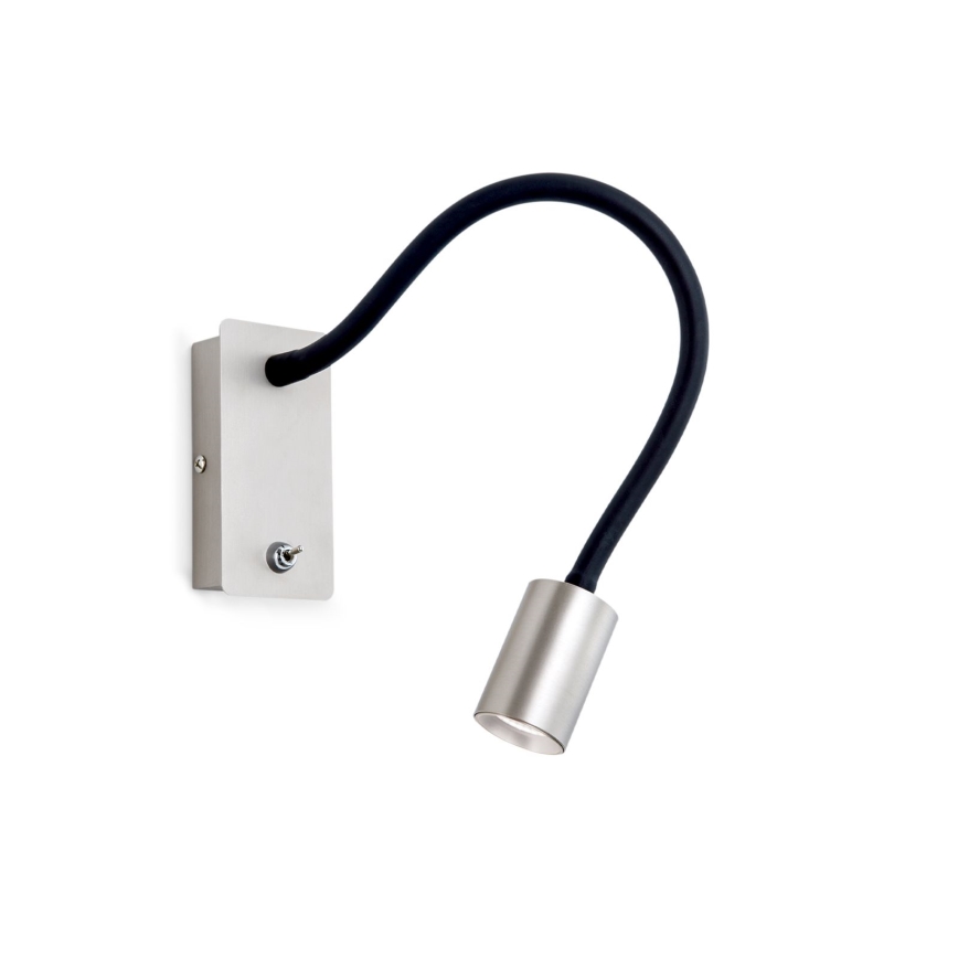 LED Elastyczna naścienna lampka KURT LED/5W/230V srebrny