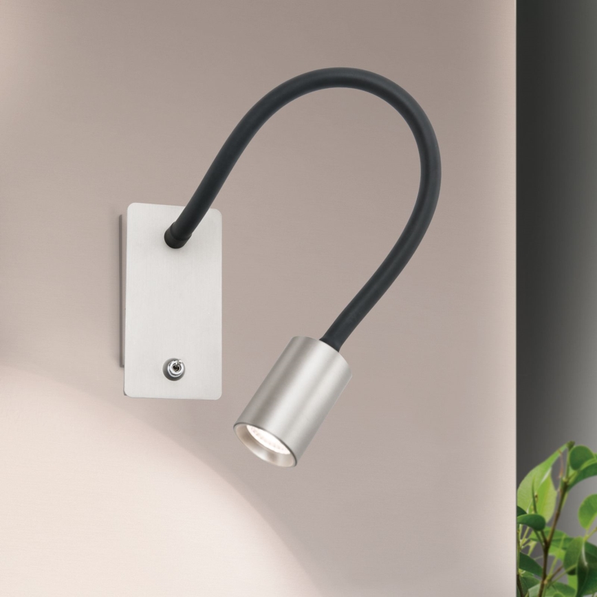 LED Elastyczna naścienna lampka KURT LED/5W/230V srebrny