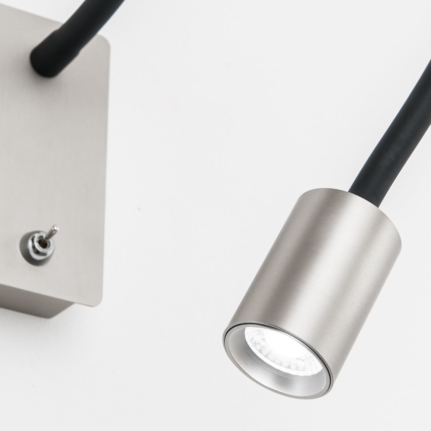 LED Elastyczna naścienna lampka KURT LED/5W/230V srebrny