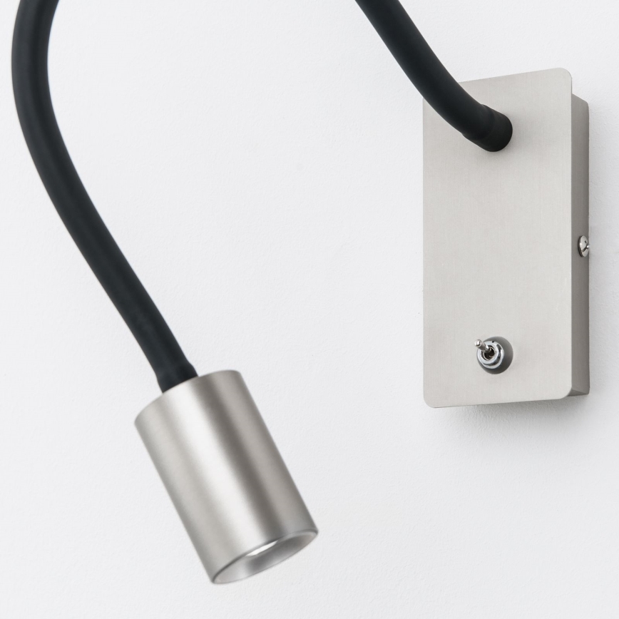 LED Elastyczna naścienna lampka KURT LED/5W/230V srebrny