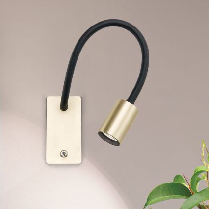 LED Elastyczna naścienne mała lampa KURT LED/5W/230V złota