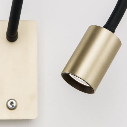 LED Elastyczna naścienne mała lampa KURT LED/5W/230V złota