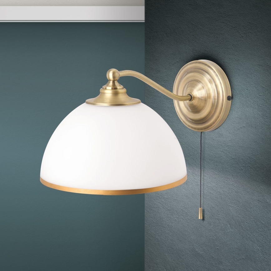 Kinkiet OLD LAMP 1xE27/40W/230V biały/mosiądz