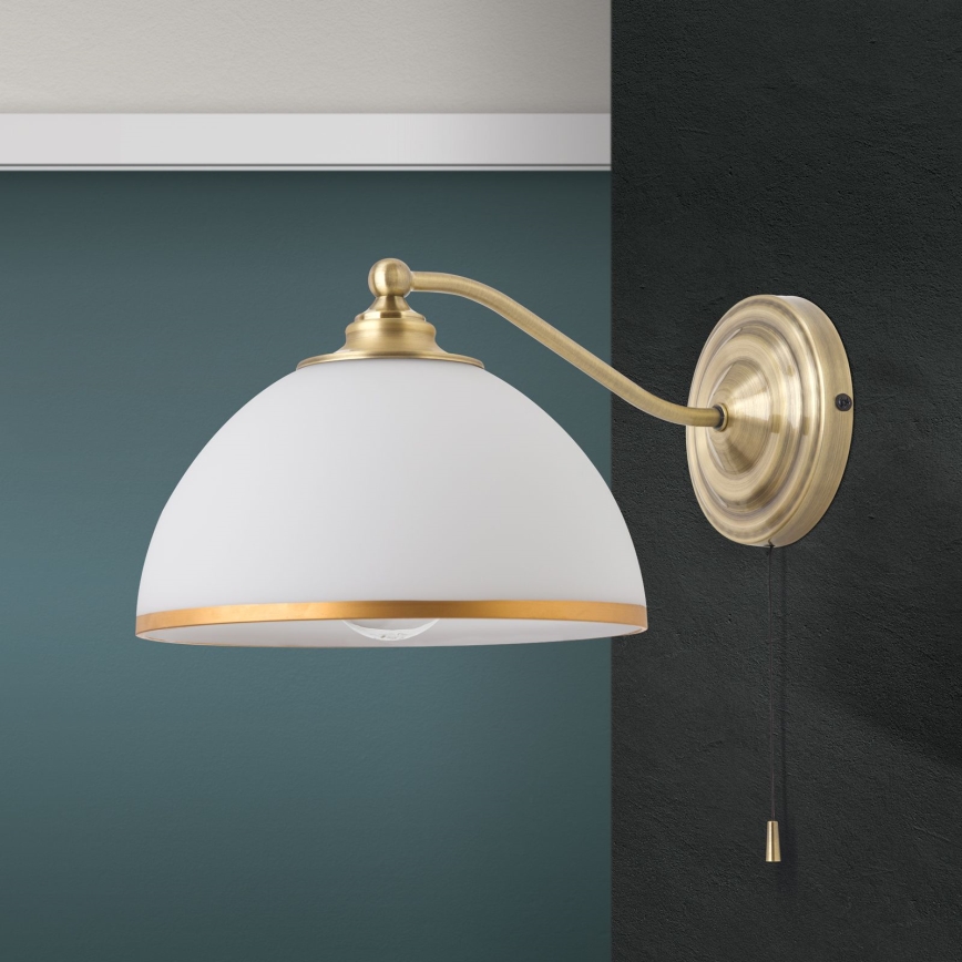 Kinkiet OLD LAMP 1xE27/40W/230V biały/mosiądz
