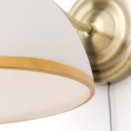 Kinkiet OLD LAMP 1xE27/40W/230V biały/mosiądz