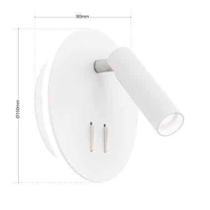 LED Kinkiet punktowy LENNY LED/6W/230V + LED/3W biały