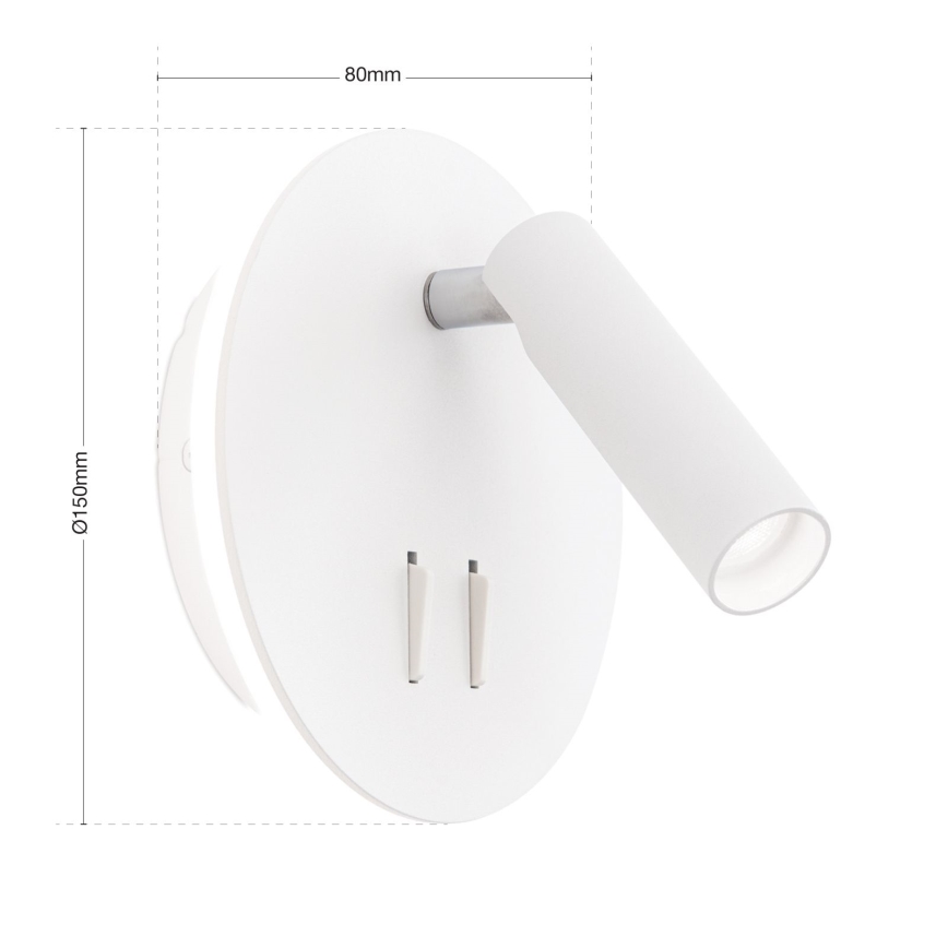 LED Kinkiet punktowy LENNY LED/6W/230V + LED/3W biały