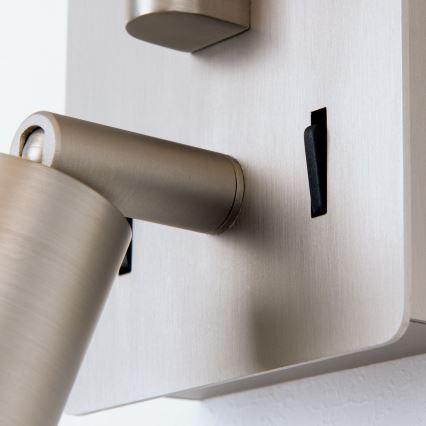 Lampa ścienna LED CARLTON 1xE27/40W/230V + LED/3W biała/matowy chrom