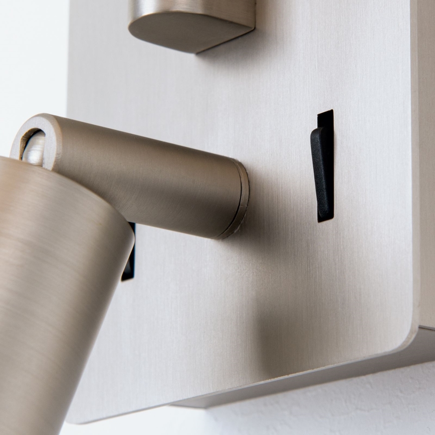 Lampa ścienna LED CARLTON 1xE27/40W/230V + LED/3W biała/matowy chrom