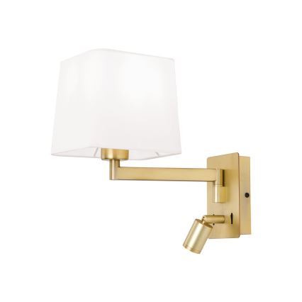 Lampa ścienna LED CARLTON 1xE27/40W/230V + LED/3W biała/złota