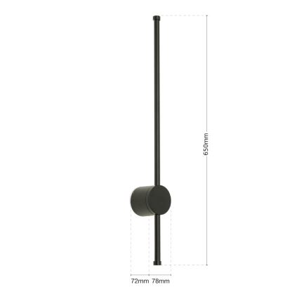 LED Łazienkowe oświetlenie lustra FERDINAND LED/12W/230V IP54 czarne
