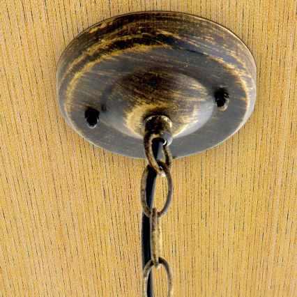 Zewnętrzna lampa wisząca TAVERNA 1xE27/60W/230V IP23 brąz/patyna