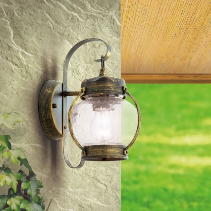 Zewnętrzny kinkiet TAVERNA 1xE27/60W/230V IP23 brąz/patina