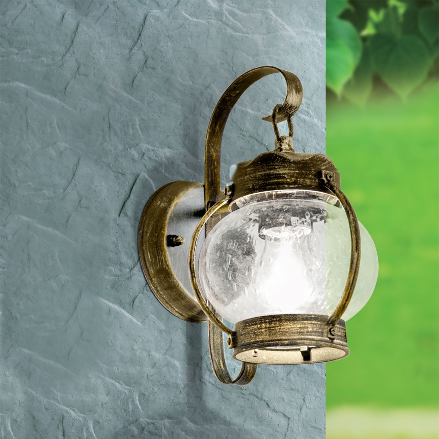 Zewnętrzny kinkiet TAVERNA 1xE27/60W/230V IP23 brąz/patina