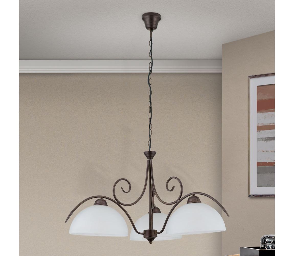 Orion - Żyrandol na łańcuchu RULA 3xE27/40W/230V średnica 70 cm biały/brązowy
