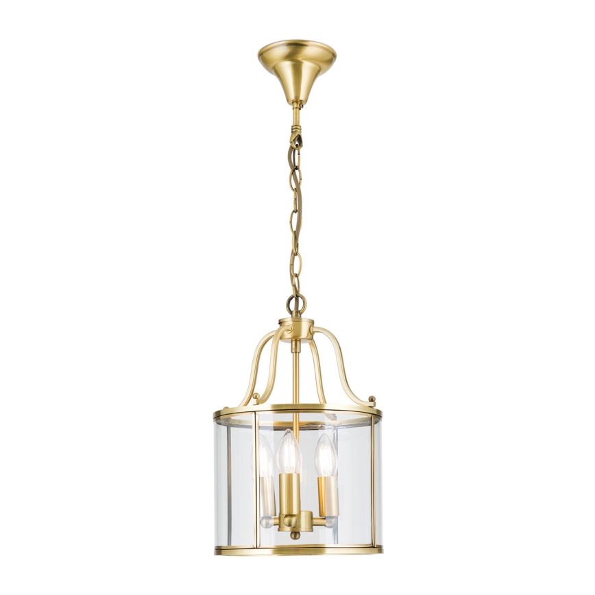 Żyrandol na łańcuchu BRUNO 3xE14/40W/230V średnica 25 cm złoty