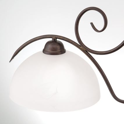 Żyrandol na łańcuchu RULA 2xE27/40W/230V biały/brązowy