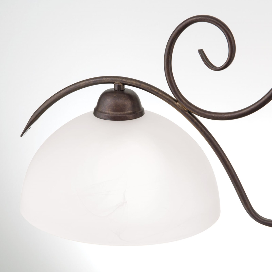 Żyrandol na łańcuchu RULA 2xE27/40W/230V biały/brązowy