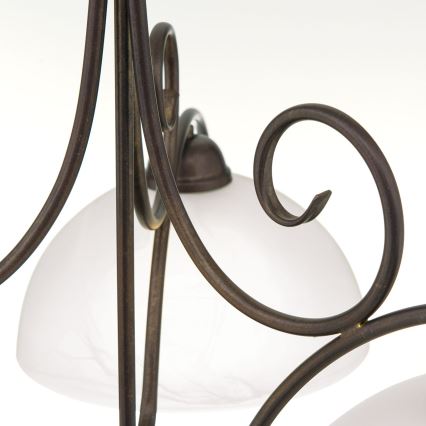 Żyrandol na łańcuchu RULA 3xE27/40W/230V średnica 70 cm biały/brązowy