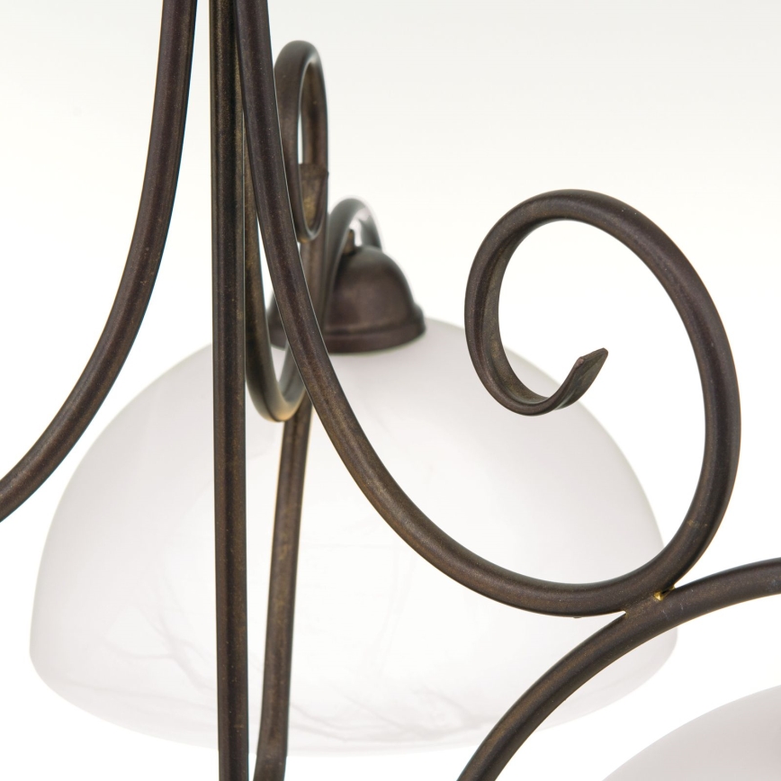 Żyrandol na łańcuchu RULA 3xE27/40W/230V średnica 70 cm biały/brązowy