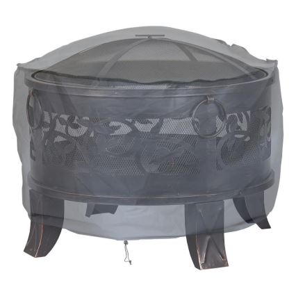 Osłona ogniska 93x58 cm szara