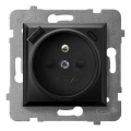Ospel - Gniazdko domowe bez ramki 230V + 1xUSB-A + 1xUSB-C ARIA czarne