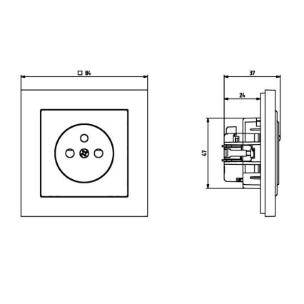 Ospel - Gniazdko domowe bez ramki 230V + 1xUSB-A + 1xUSB-C SONATA białe