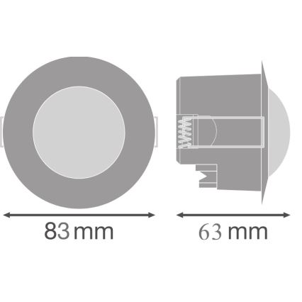 Osram - Czujnik ruchu wpuszczany 360° FLUSH 230V biały