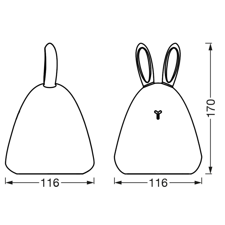 Osram - LED dotykowa dziecięca lampka nocna TOUCH LED/2,5W/5V 1200 mAh królik