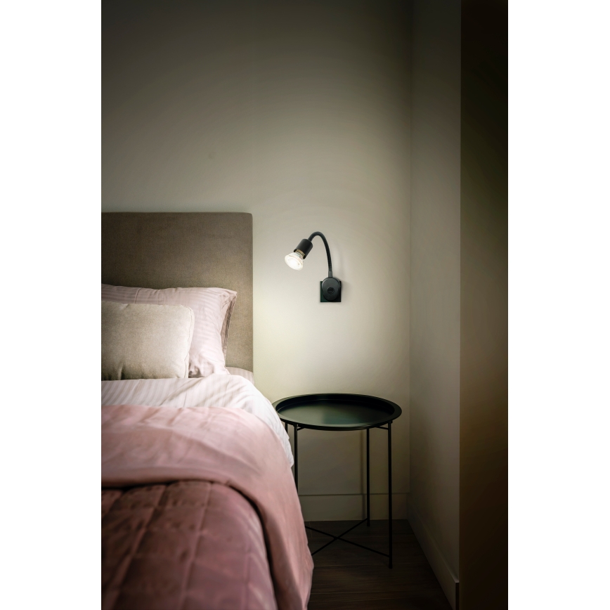 Osram - Elastyczna lampa ścienna PLUG TUBE FLEX 1xGU10/5W/230V czarna