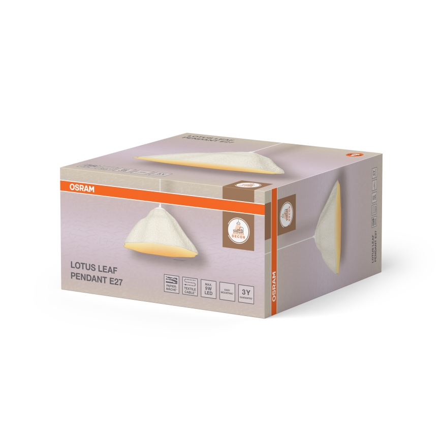 Osram - Elegancka lampa wisząca na przewodzie LOTUS LEAF 1xE27/9W/230V śr. 39,6 cm