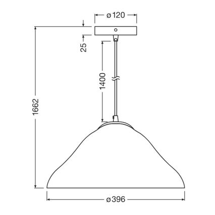 Osram - Elegancka lampa wisząca na przewodzie LOTUS LEAF 1xE27/9W/230V śr. 39,6 cm