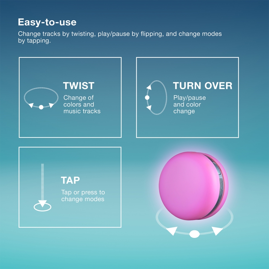 Osram - LED RGB Ściemnialny głośnik SMART+ MACARON LED/1,75W/3,7V 450 mAh żółty