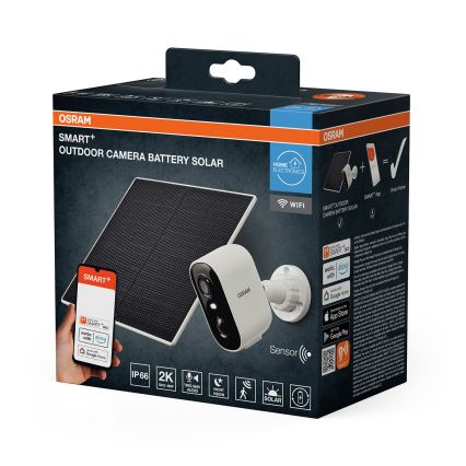 Osram - Inteligentna kamera solarna z matrycą 2K SMART+ 5 V 5200 mAh IP66 Wi-Fi