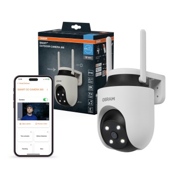 Osram - Inteligentna kamera zewnętrzna 360° z czujnikiem 2K SMART+ 230V IP67 Wi-Fi