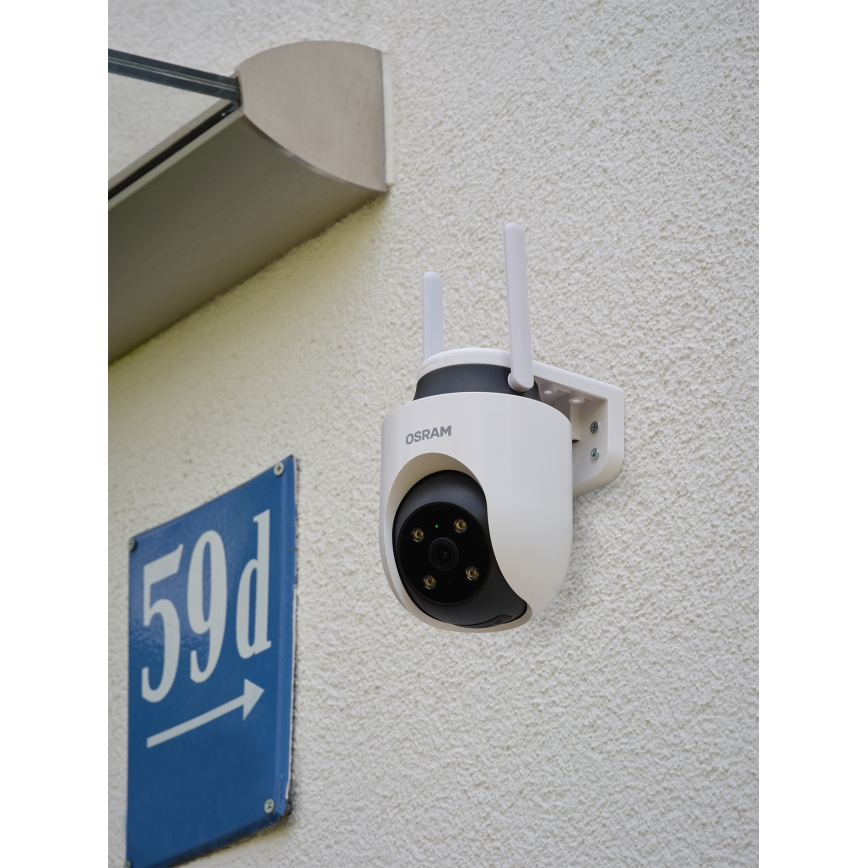 Osram - Inteligentna zewnętrzna kamera 360° z czujnikiem 2K SMART+ 230V IP65 Wi-Fi