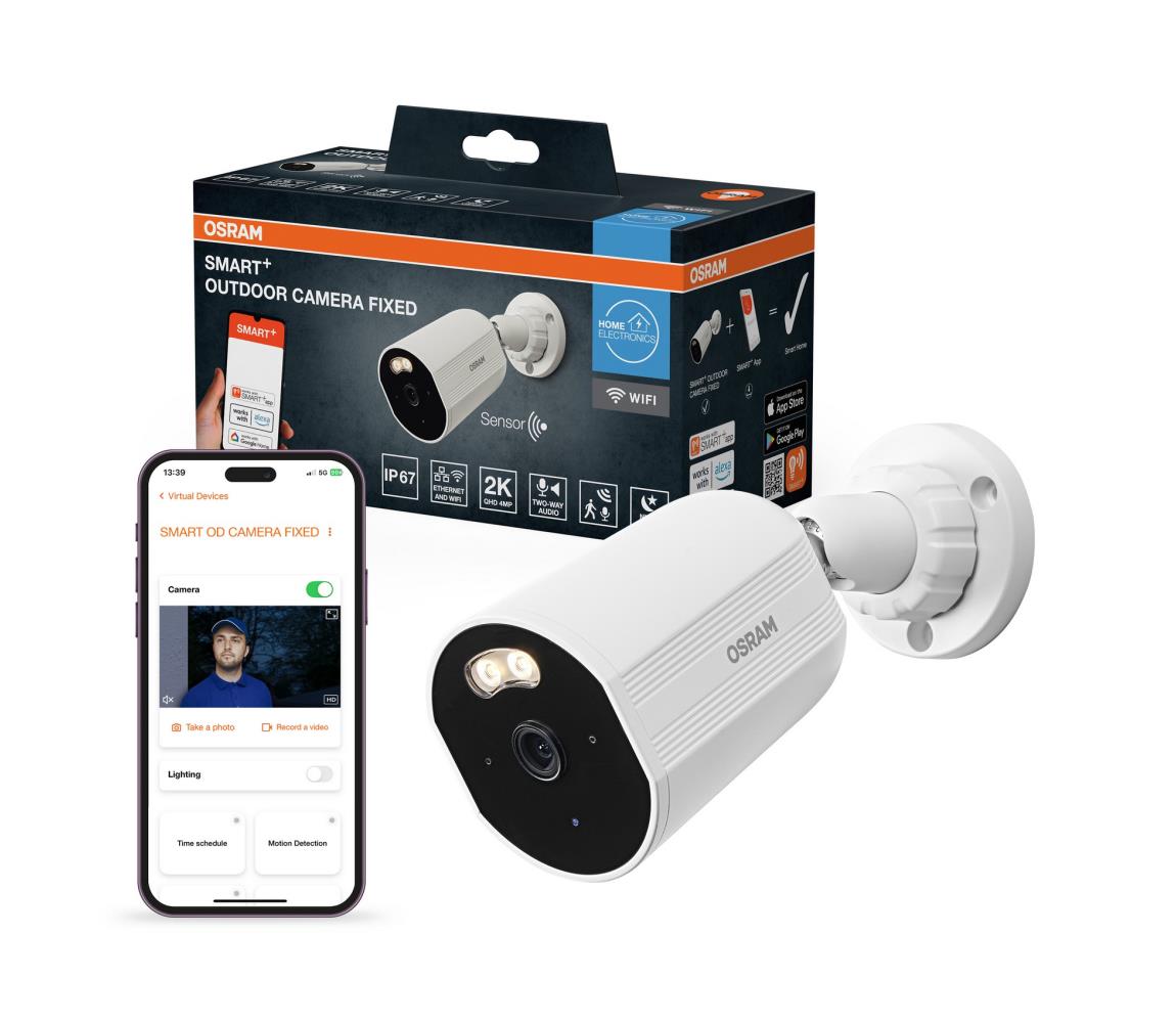 Osram - Inteligentna zewnętrzna kamera z czujnikiem 2K SMART+ 230V IP67 Wi-Fi
