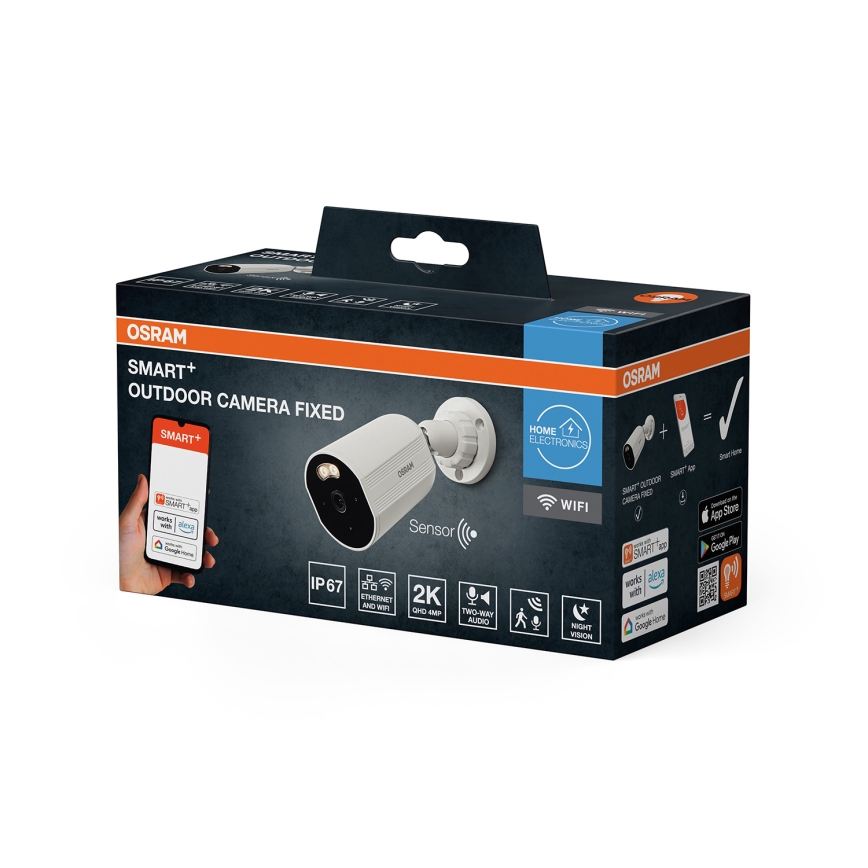 Osram - Inteligentna zewnętrzna kamera z czujnikiem 2K SMART+ 230V IP67 Wi-Fi