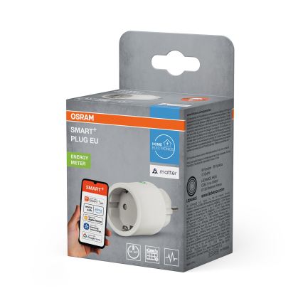 Osram - Inteligentne gniazdko SMART+ MATTER SCHUKO 2300W/230V/10A Wi-Fi białe