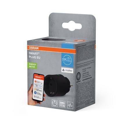 Osram - Inteligentne gniazdko SMART+ MATTER SCHUKO 2300W/230V/10A Wi-Fi czarne