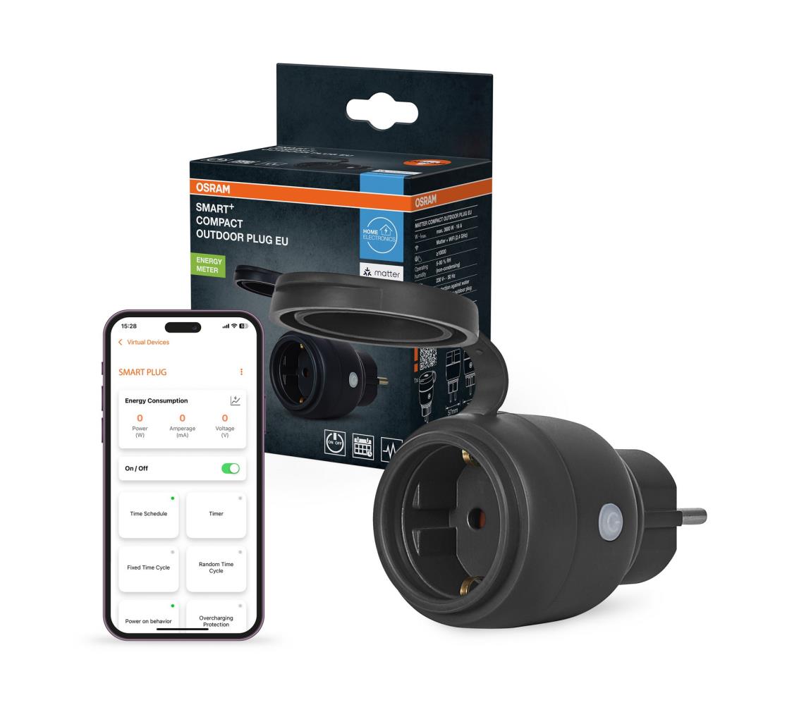 Osram - Inteligentne gniazdo zewnętrzne SMART+ MATTER SCHUKO 3680W/230V/16A IP44 Wi-Fi