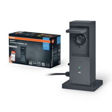 Osram – Inteligentny zewnętrzny słupek z 2 gniazdami SCHUKO i wzmacniaczem sygnału Wi‑Fi, IP44