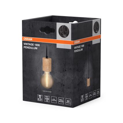 Osram - Kabel zasilający PENDULUM CYLINDER 1xE27/15W/230V drewno