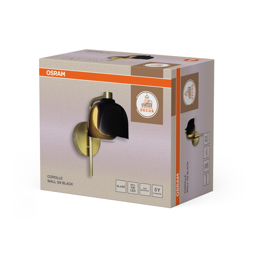 Osram - Kinkiet DECOR COROLLE 1xG9/20W/230V czarny/złoty