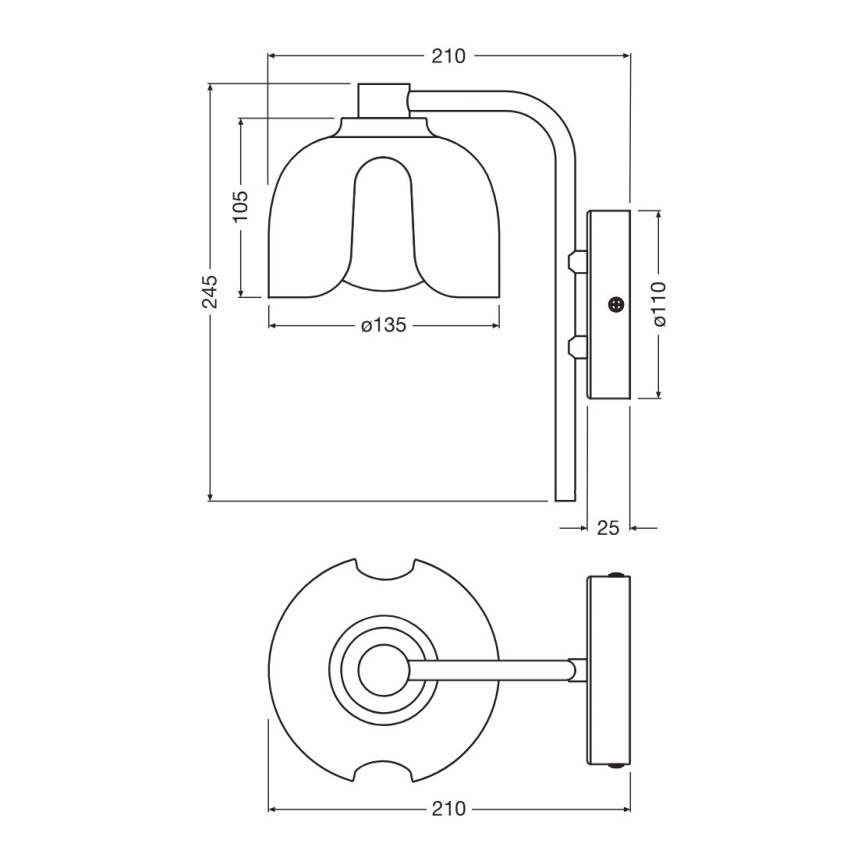 Osram - Kinkiet DECOR COROLLE 1xG9/20W/230V czarny/złoty