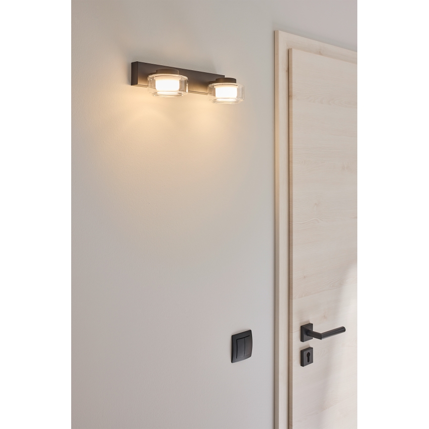 Osram - LED kinkiet łazienkowy ORBIS FLAME 2xLED/5,5W/230V 3000/4000K IP44 czarny