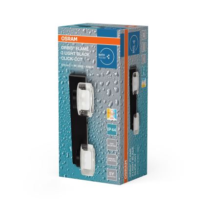 Osram - LED kinkiet łazienkowy ORBIS FLAME 2xLED/5,5W/230V 3000/4000K IP44 czarny